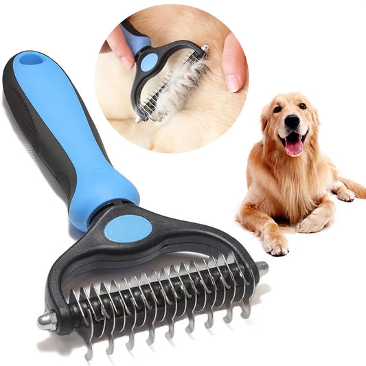 2-in-1 Pet Hair Remover & Fur Knot Cutter for Dogs and Cats